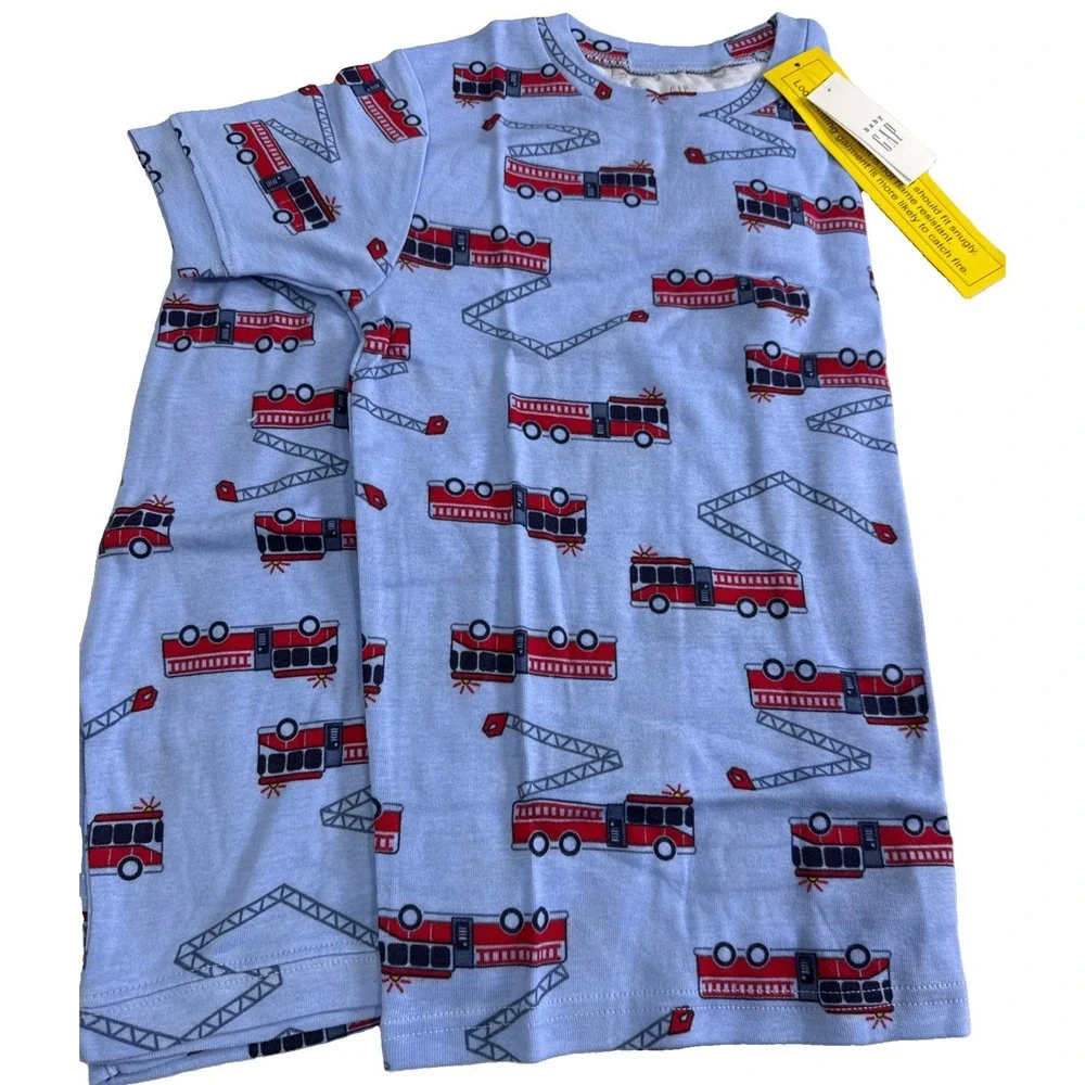 BABY GAP Fire Truck PJ'S pajamas sleepwear Short Sleeve and Bottoms NWT